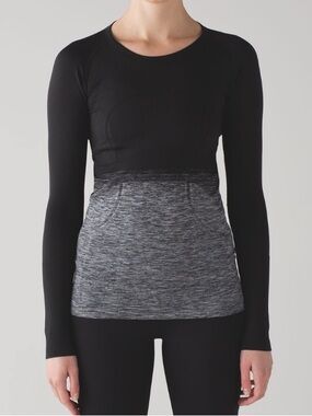 lululemon athletica vintage swiftly Black to Gray Ombre Long Sleeve Top